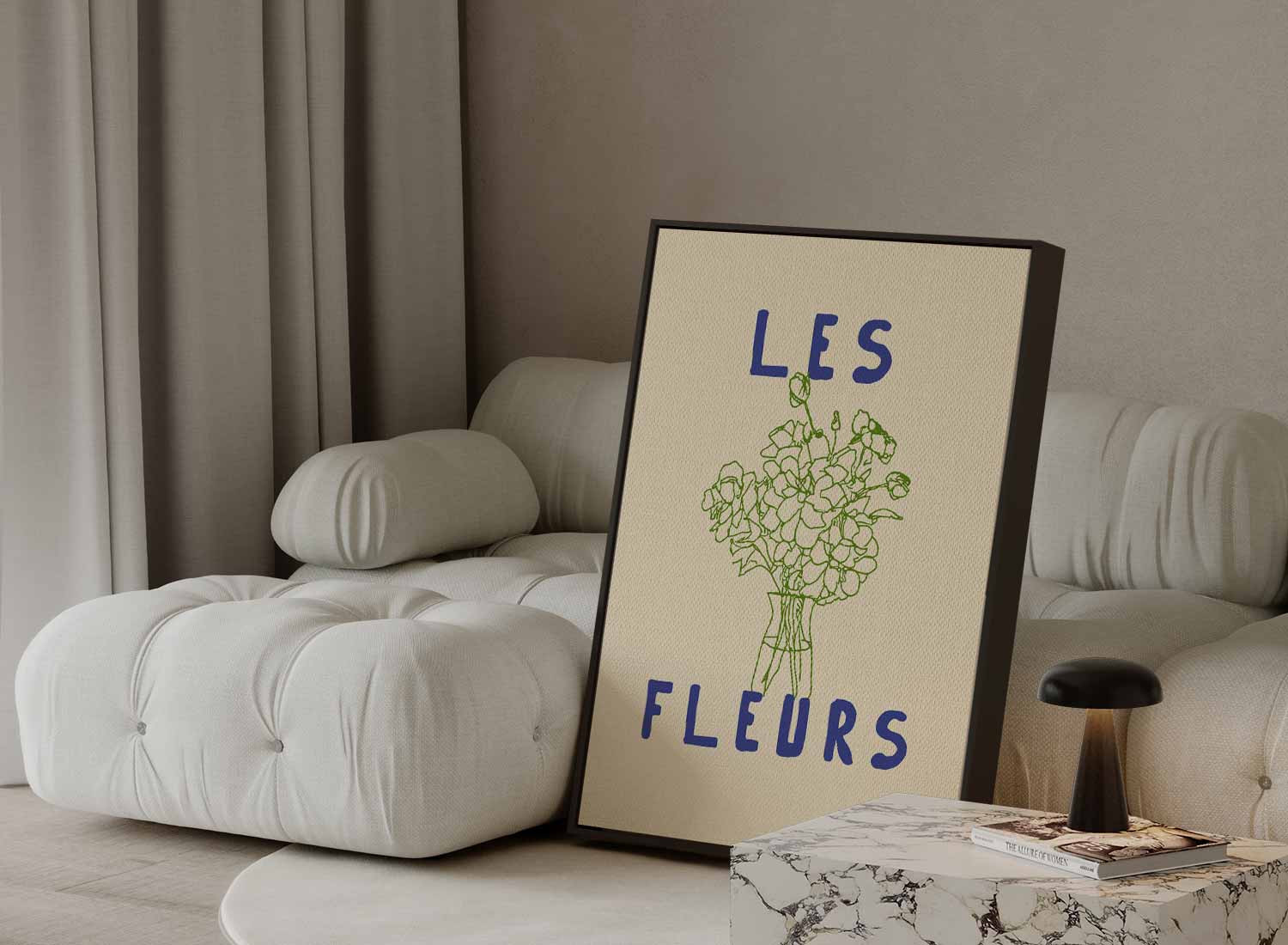 Les Fleurs Minimalistisch Kunstwerk-canvas-dibond-plexiglas-wanddecoratie-WallArtistic