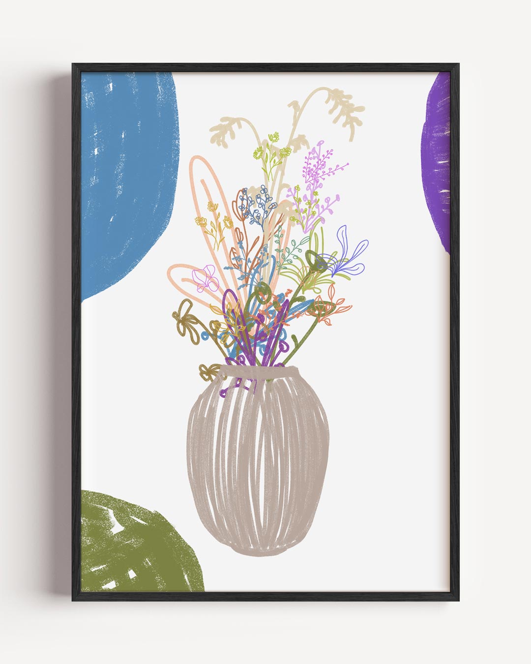Bloeiende Vaas Tekening Poster-WallArtistic