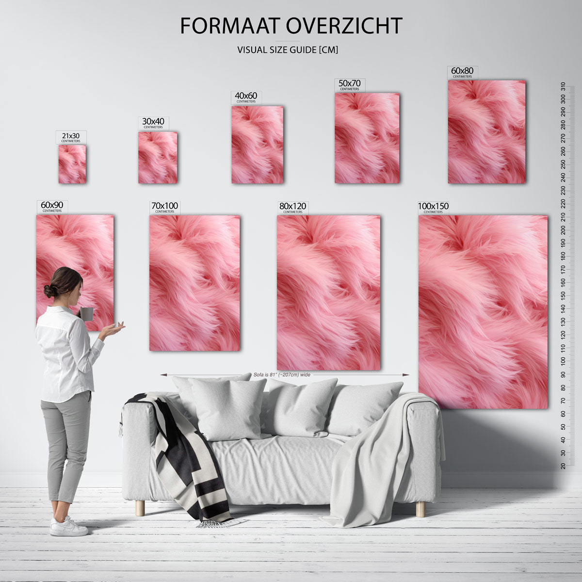 Roze pluizige textuur Poster