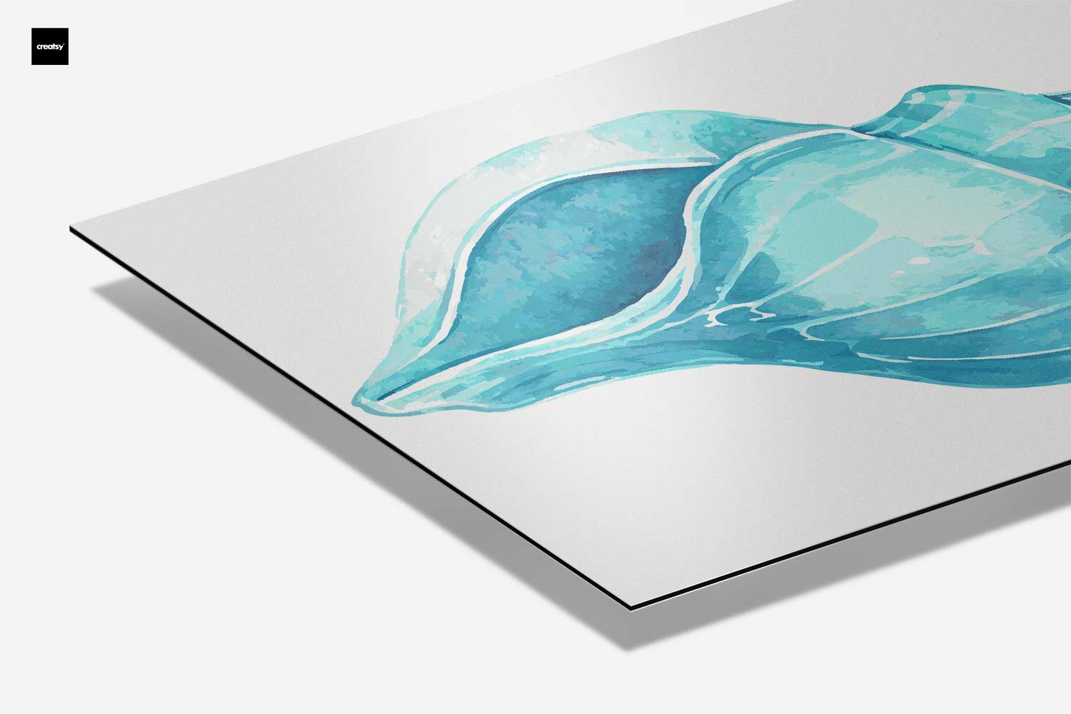 Turquoise Zeeschelp Kunstwerk Kunstwerk-canvas-dibond-plexiglas-wanddecoratie-WallArtistic