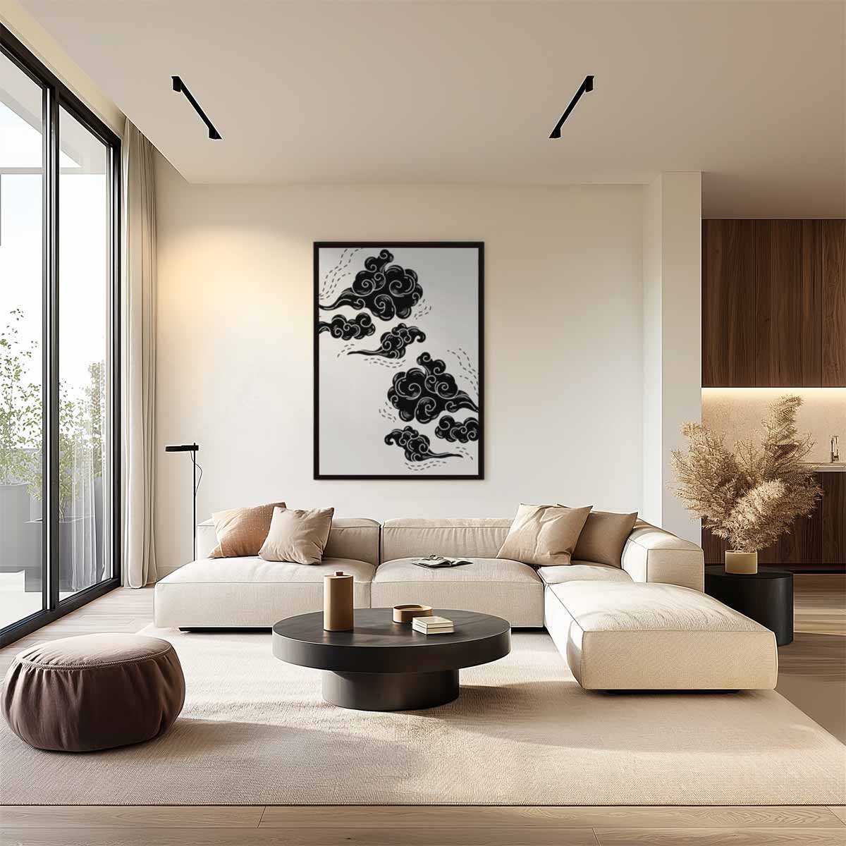 Dromerige Wolkenprint Kunstwerk-canvas-dibond-plexiglas-wanddecoratie-WallArtistic