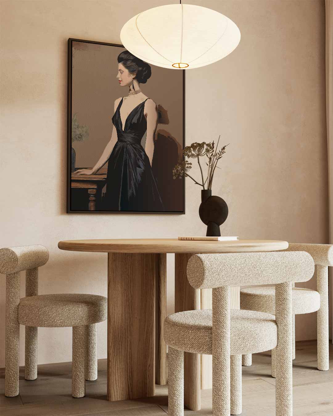 Elegante Dame in Zwart Kunstwerk-canvas-dibond-plexiglas-wanddecoratie-WallArtistic