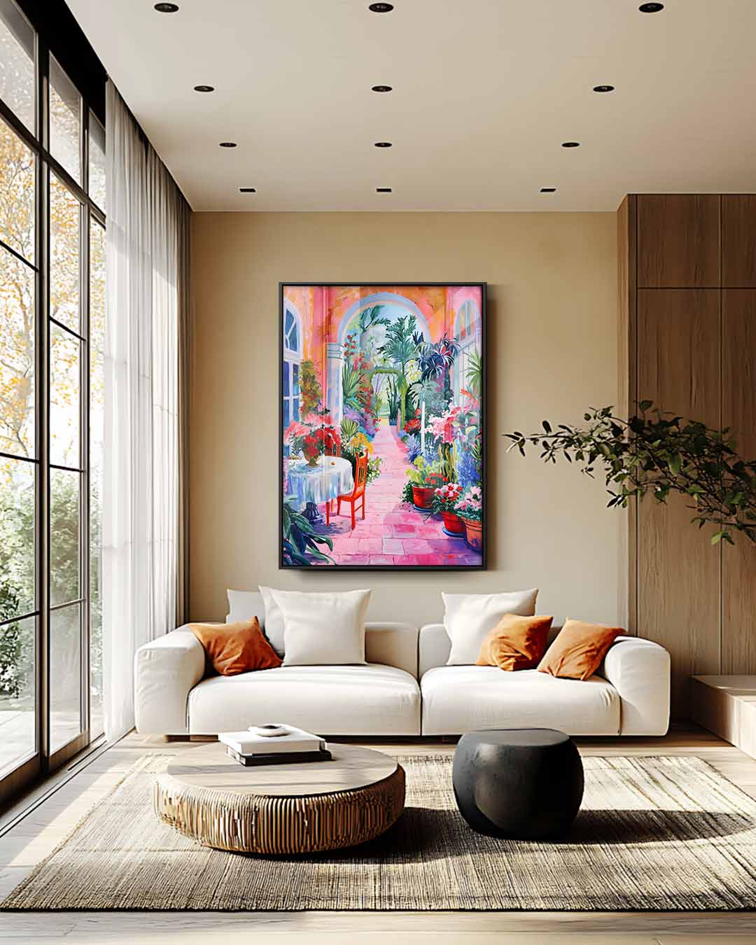 Zonnige Tuin Ontsnapping Kunstwerk-canvas-dibond-plexiglas-wanddecoratie-WallArtistic
