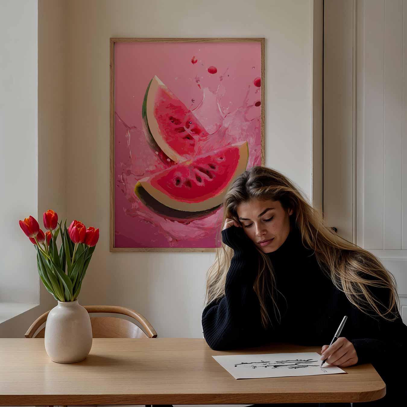 Spetterende Watermeloen Kunstposter