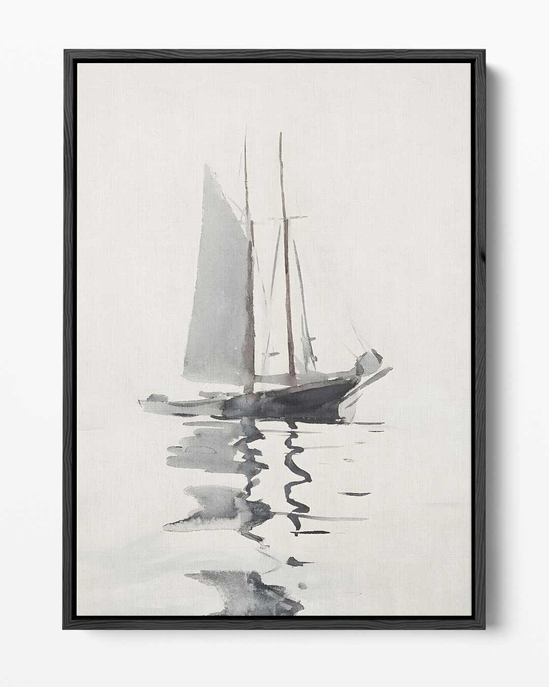 Rustige Zeiltocht in Waterverf Kunstwerk-canvas-dibond-plexiglas-wanddecoratie-WallArtistic