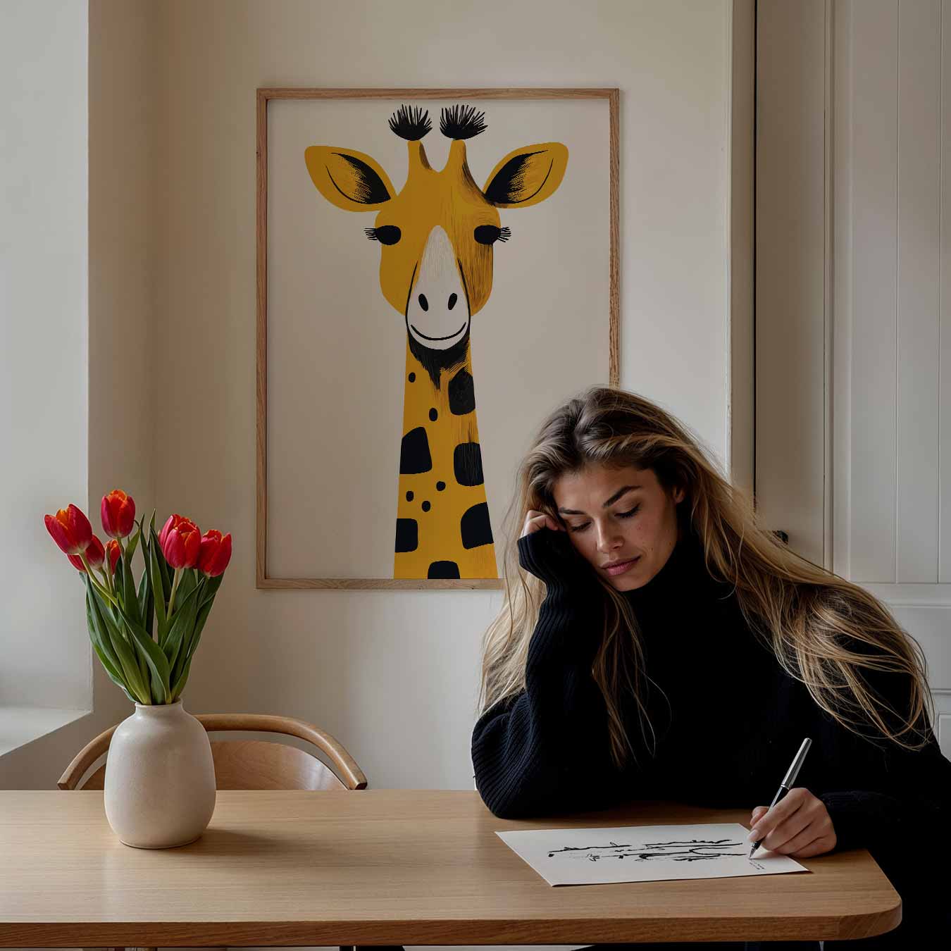 Vrolijke Giraffe Poster
