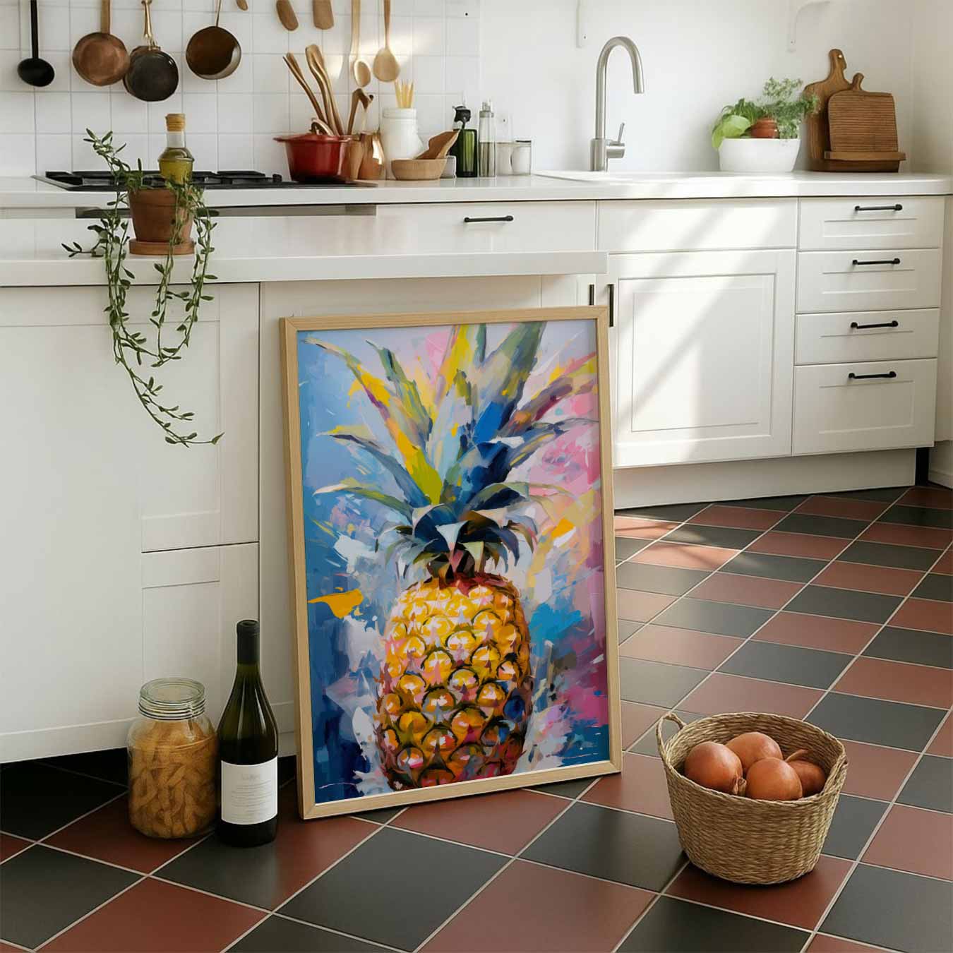 Ananas Kleurenexplosie Poster-WallArtistic