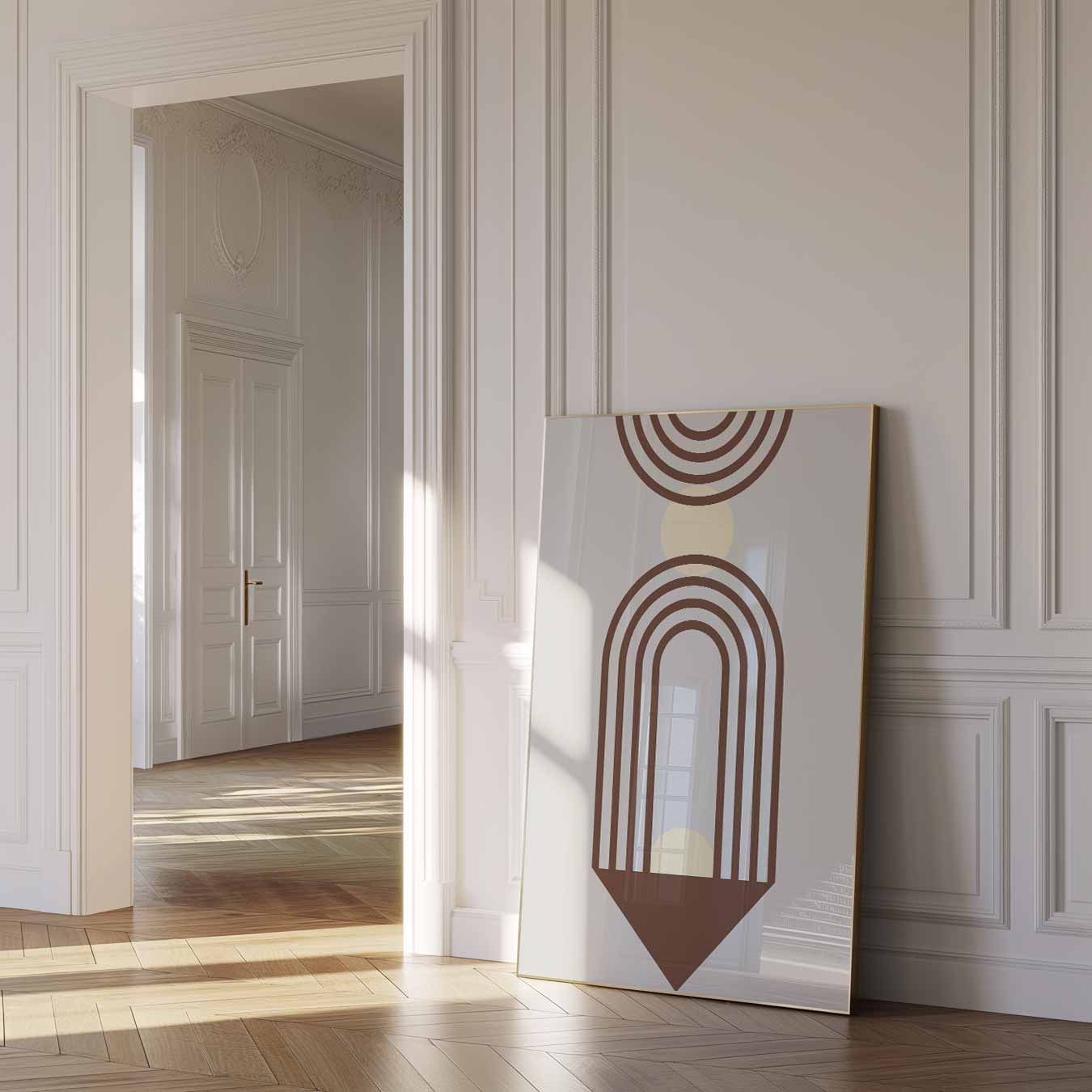 Retro Boog Hout Kunst Poster