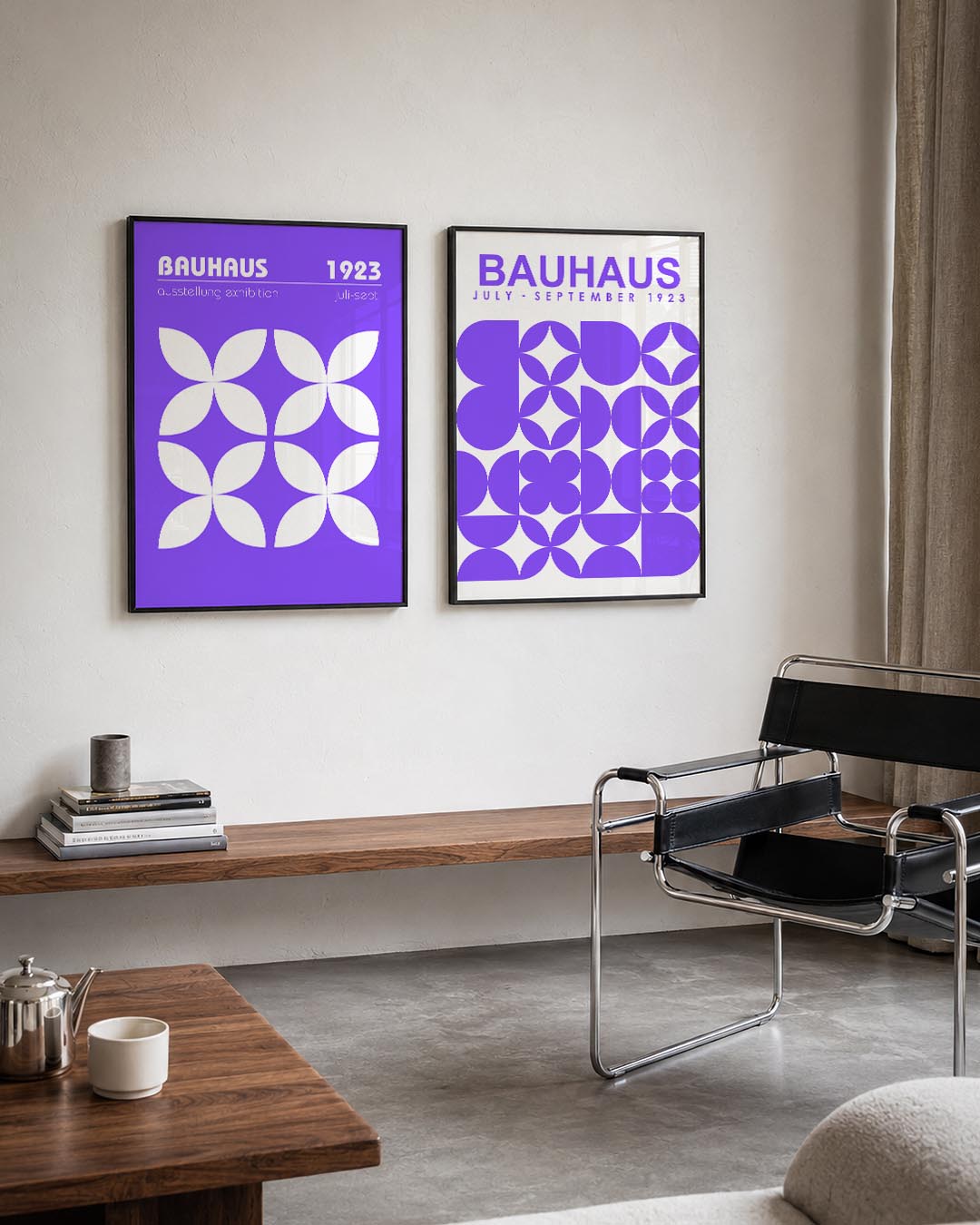 Vormenspel in paars Posterset