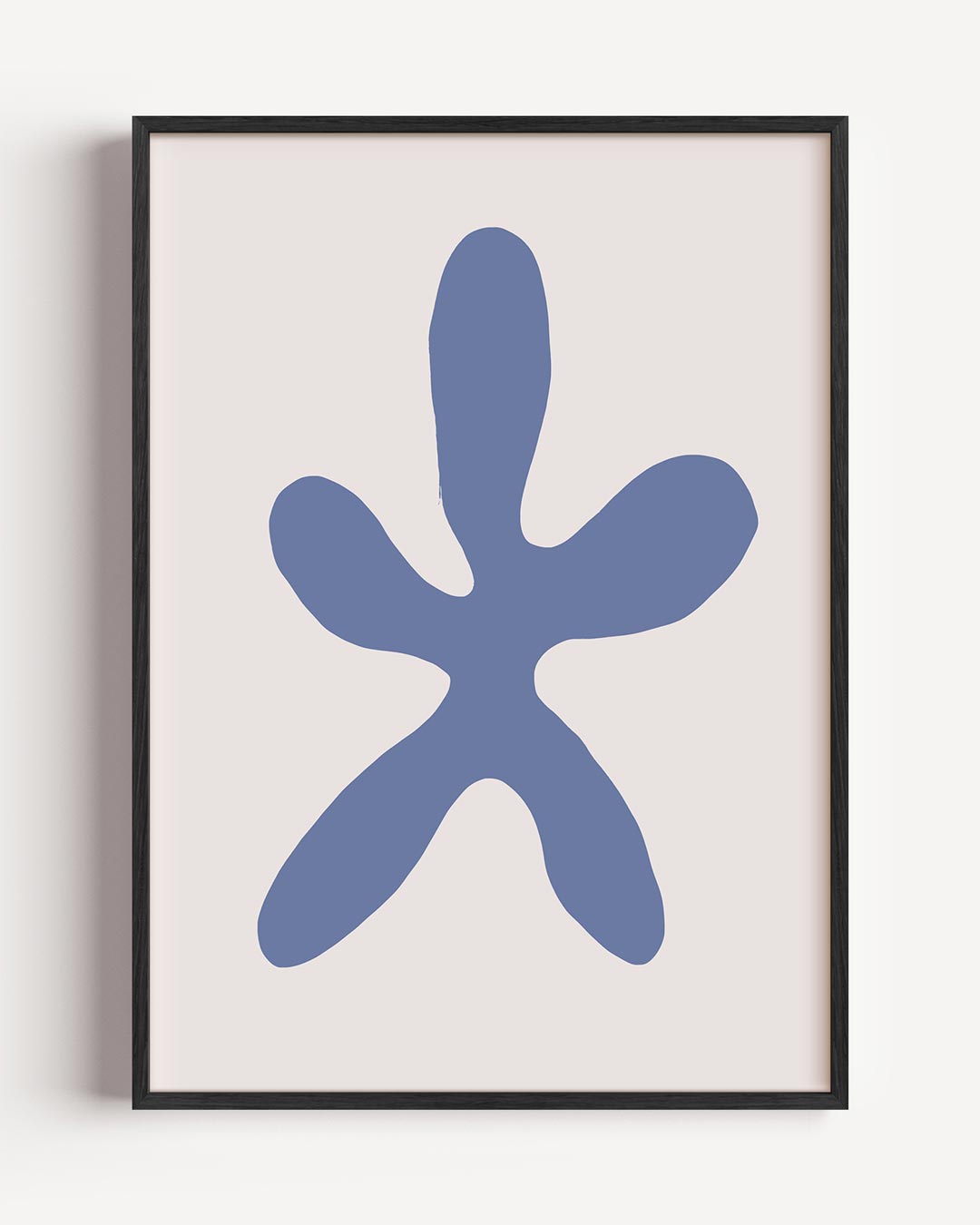 Abstracte Bloem Poster in Blauw Poster-WallArtistic