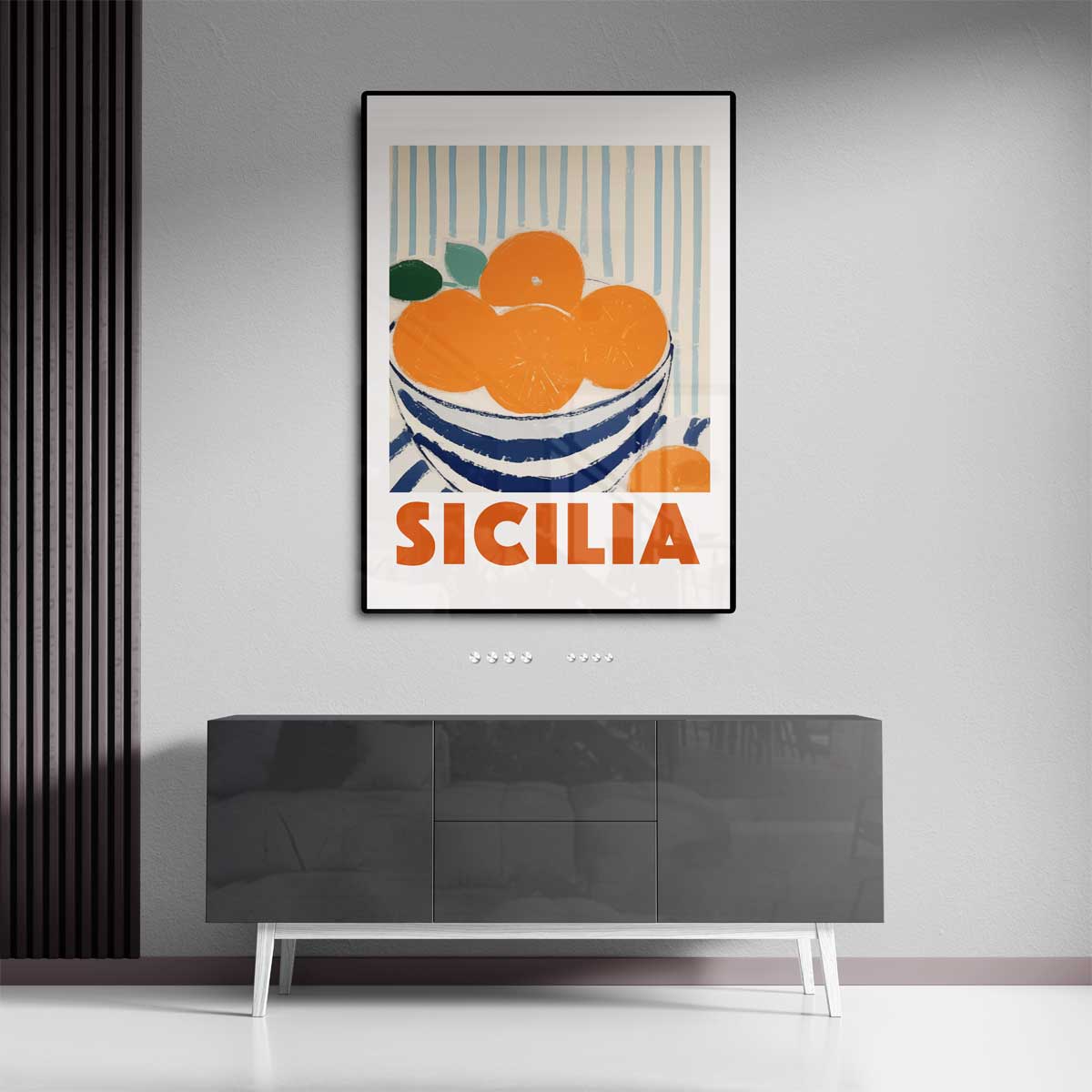Siciliaanse Sinaasappels in Strepen Kunstwerk-canvas-dibond-plexiglas-wanddecoratie-WallArtistic