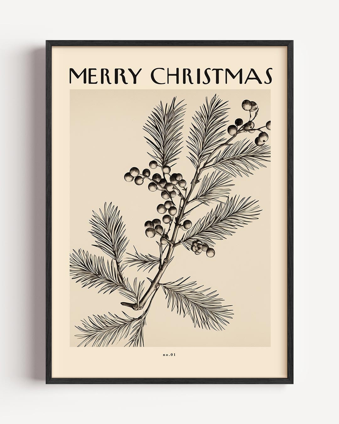 Kerstmis Botanische Kunst Poster-WallArtistic