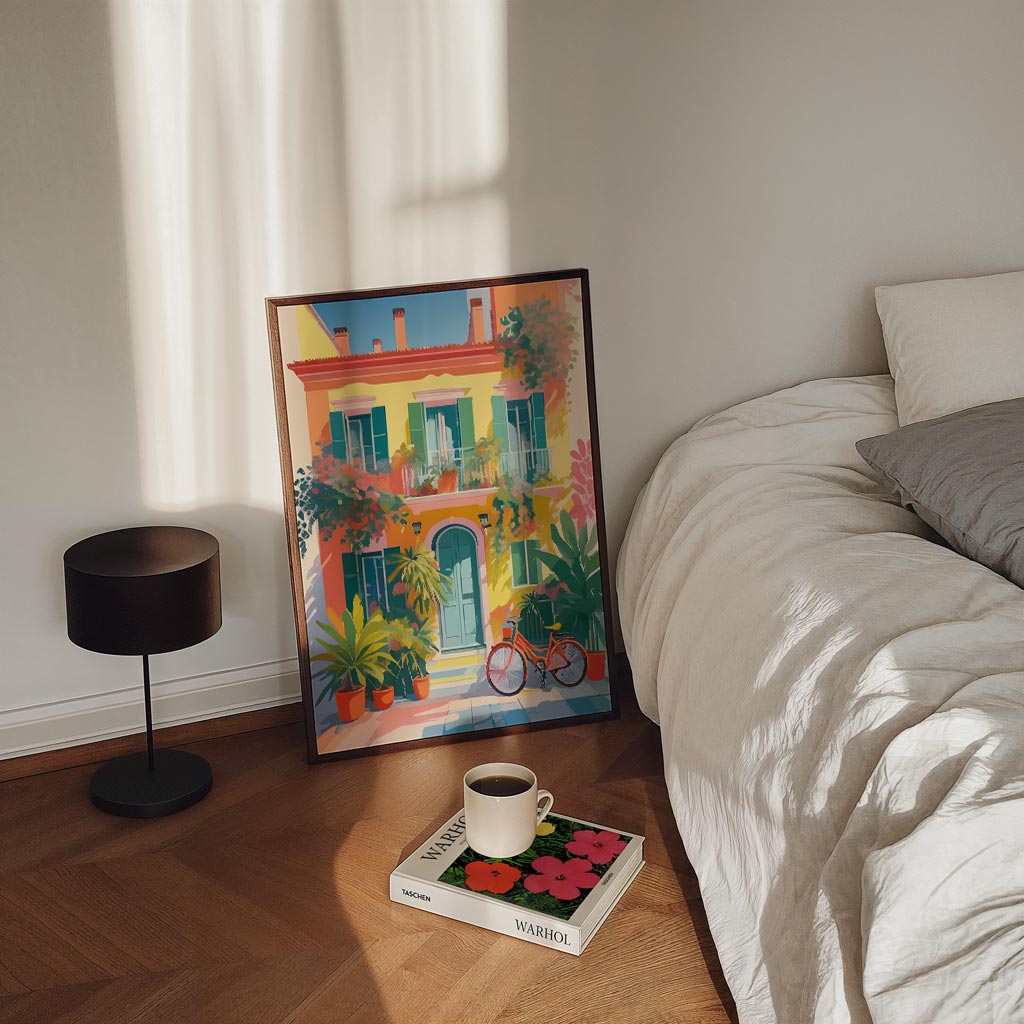 Zonnige Mediterrane Huis Poster-WallArtistic