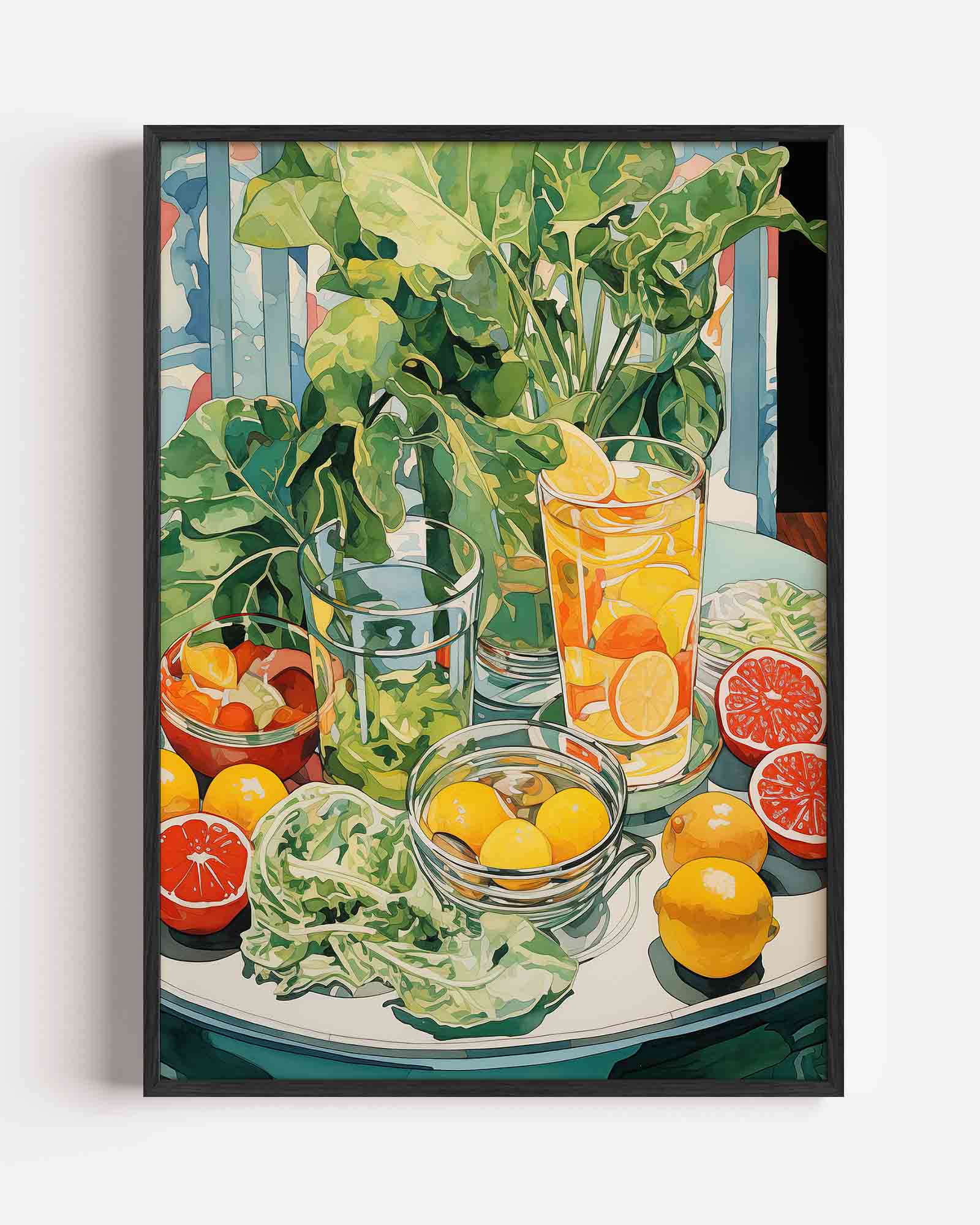 Groene bladeren en citrus Poster