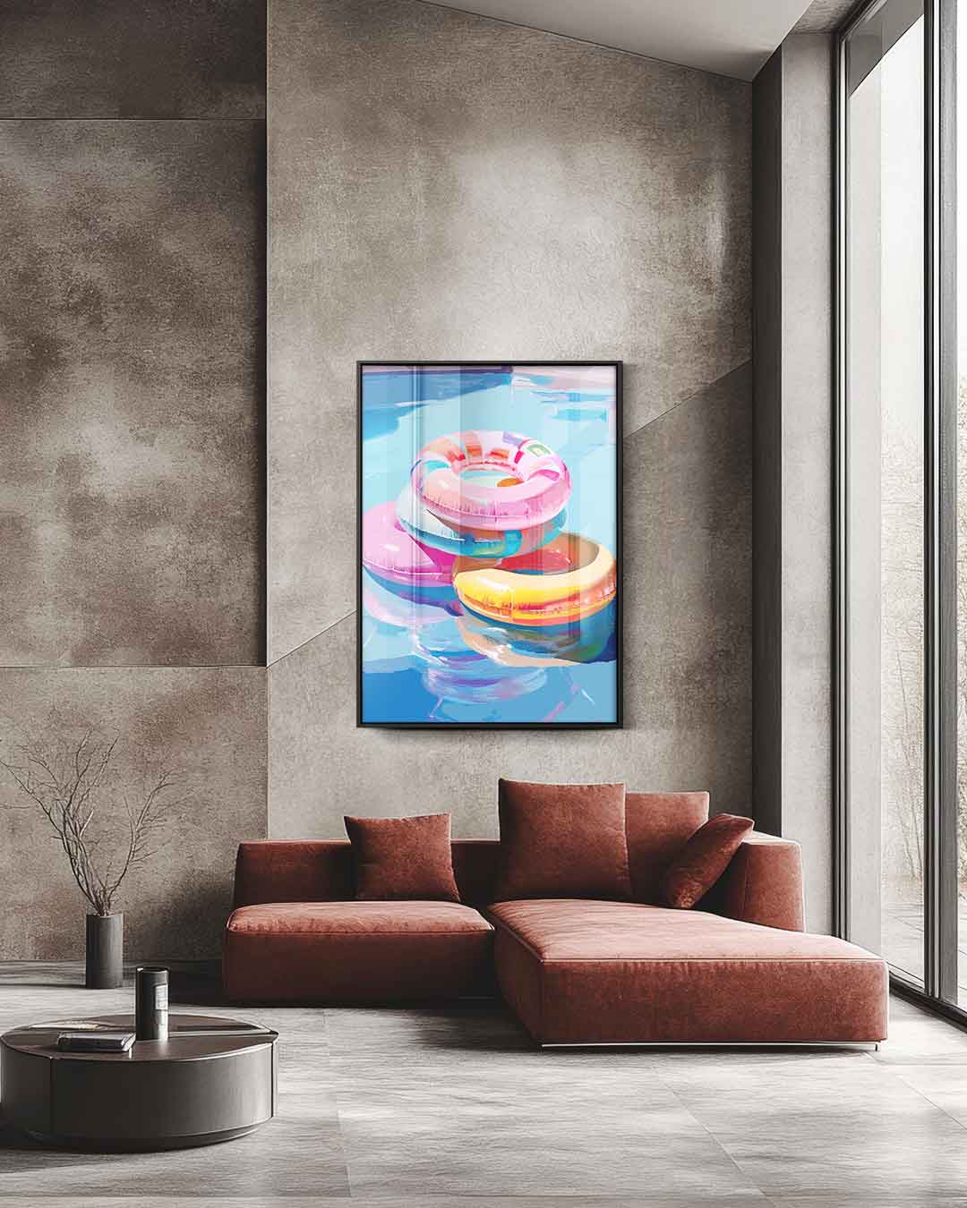 Zomerse Zwembad Fun Kunstwerk-canvas-dibond-plexiglas-wanddecoratie-WallArtistic