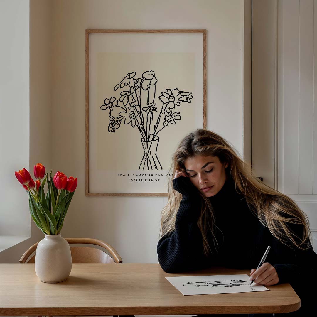 Minimalistische Bloemen Poster-WallArtistic