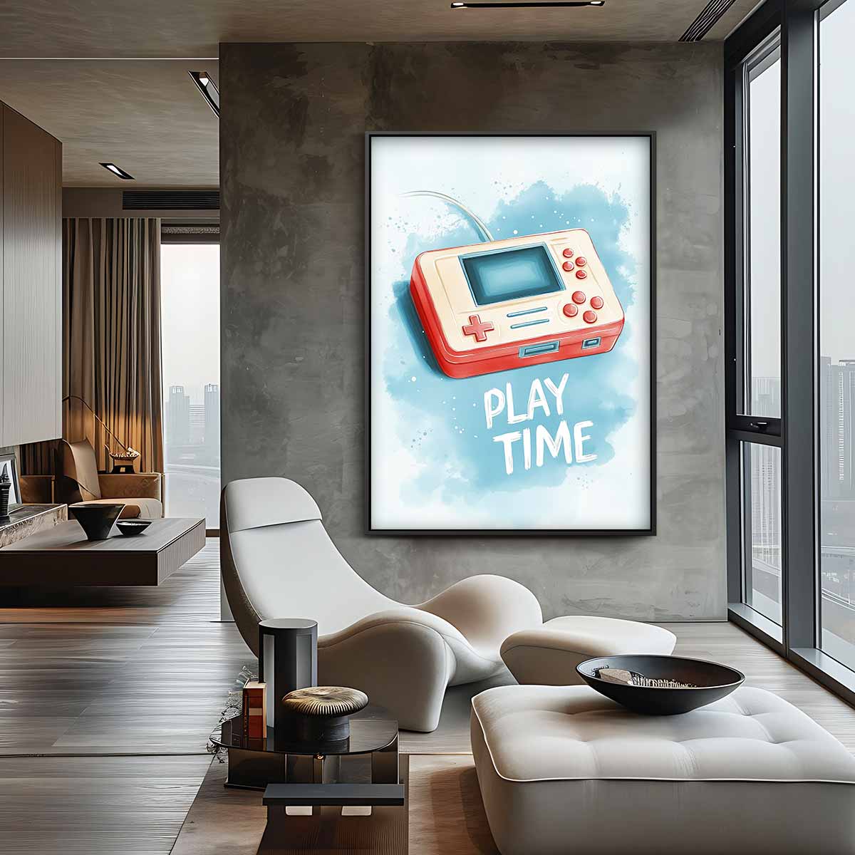 Retro Game Vibes Kunstwerk-canvas-dibond-plexiglas-wanddecoratie-WallArtistic