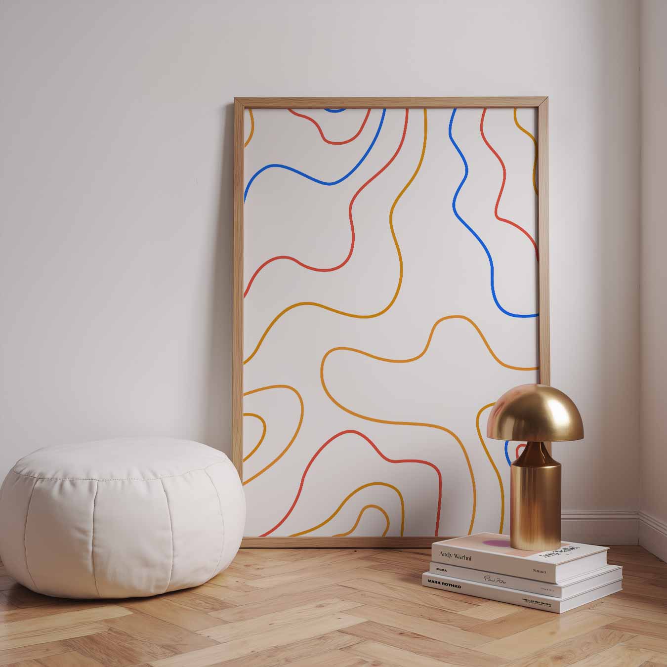 Kleurrijke Lijnkunst Wanddecoratie Poster-WallArtistic