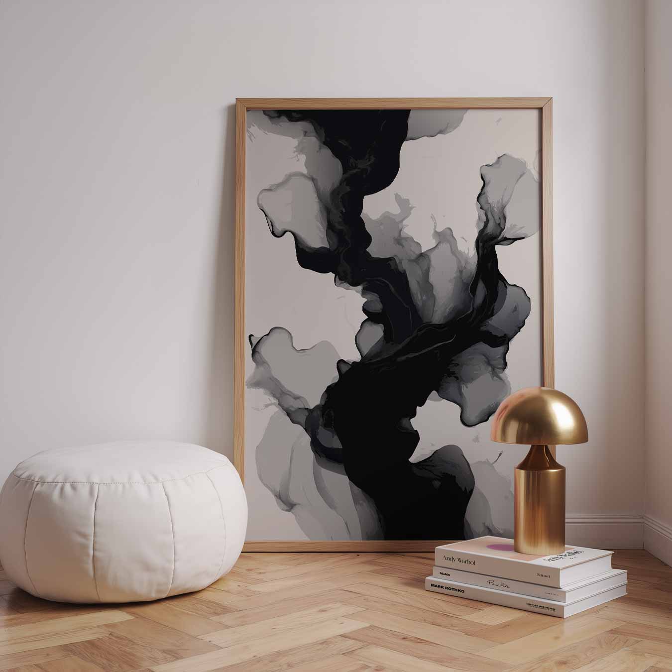 Mystieke Abstracte Grijstinten Poster