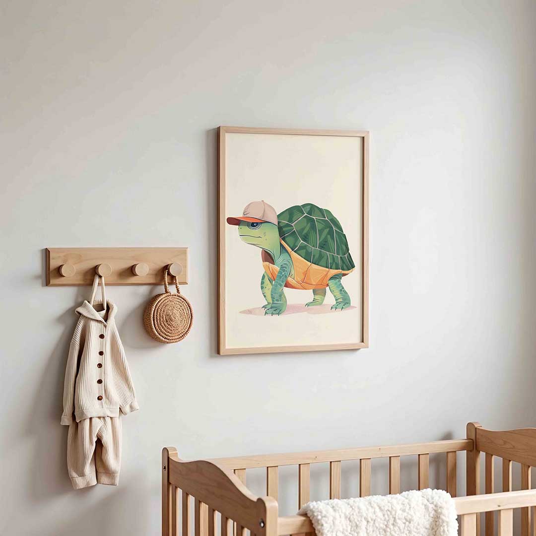 Schildpad met pet Poster