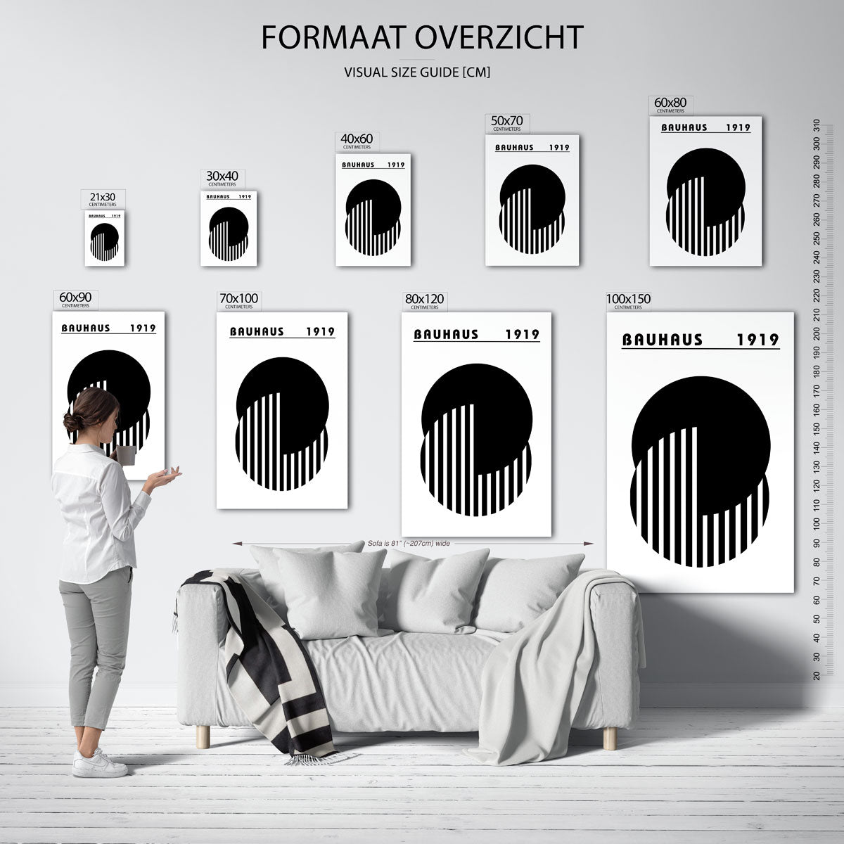 Cirkel en strepen Poster