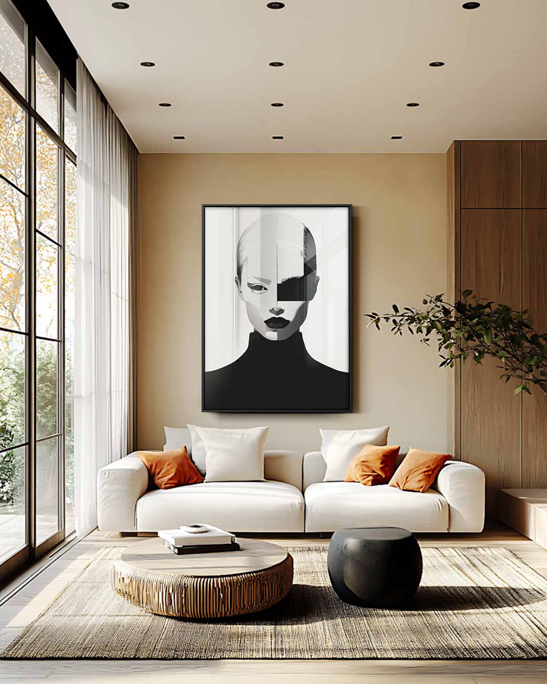 Mystieke Gezichtsvorm Kunstwerk-canvas-dibond-plexiglas-wanddecoratie-WallArtistic