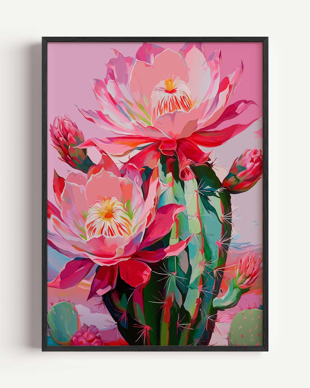 Kleurrijke Cactus Bloemenpracht Poster-WallArtistic