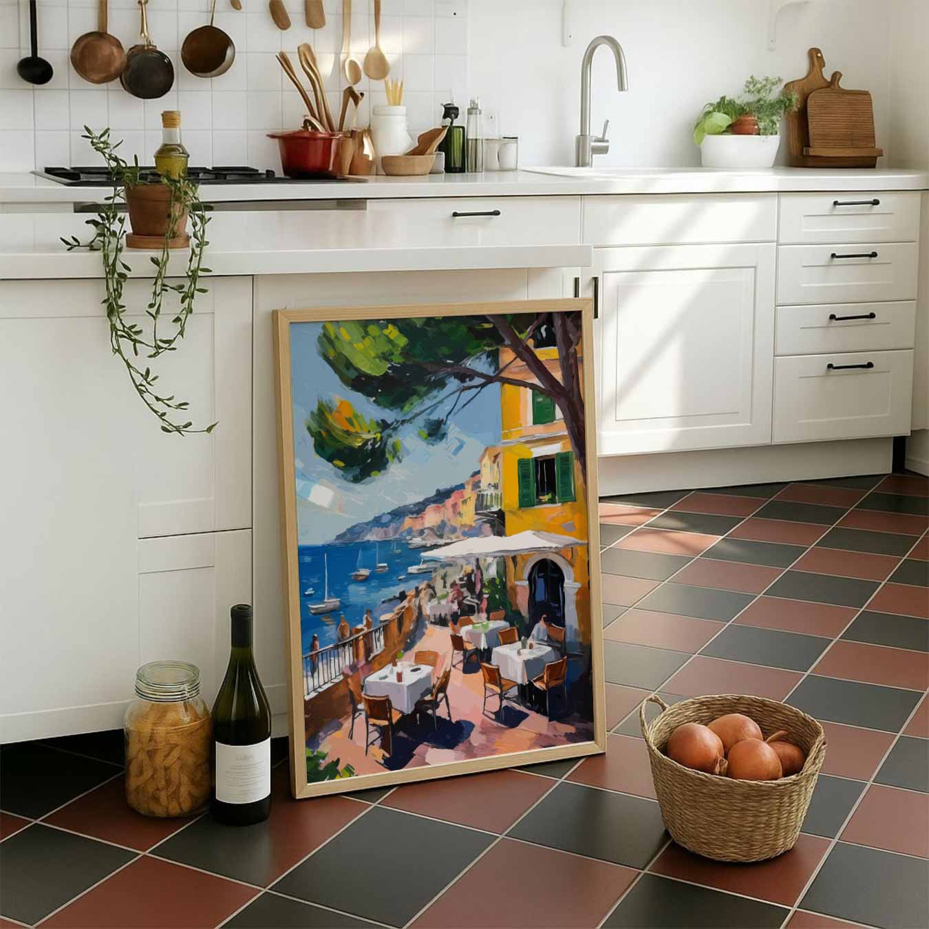 Mediterrane Droom: Uitzicht op de Zee Poster