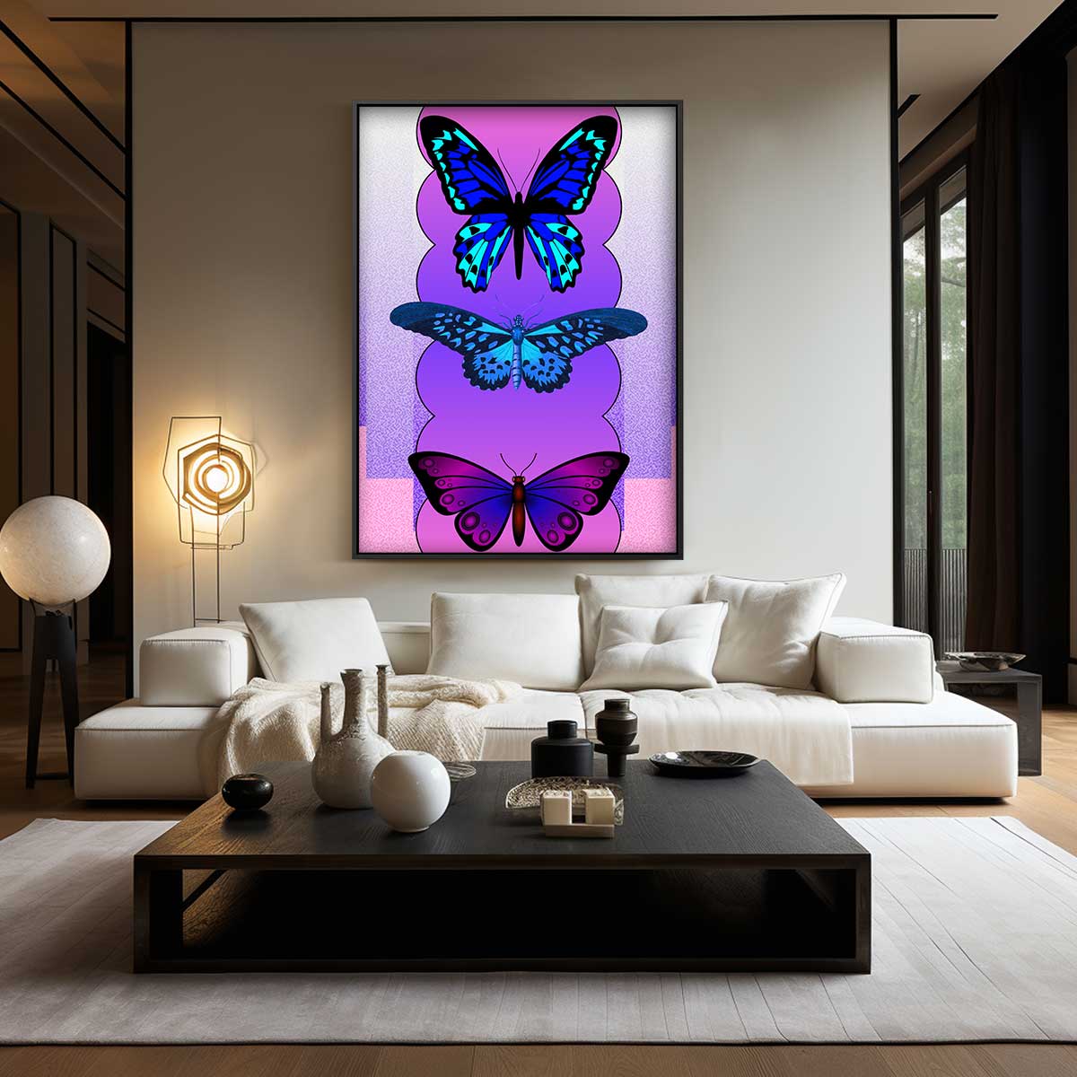 Vlinders in Speelse Kleuren Kunstwerk-canvas-dibond-plexiglas-wanddecoratie-WallArtistic