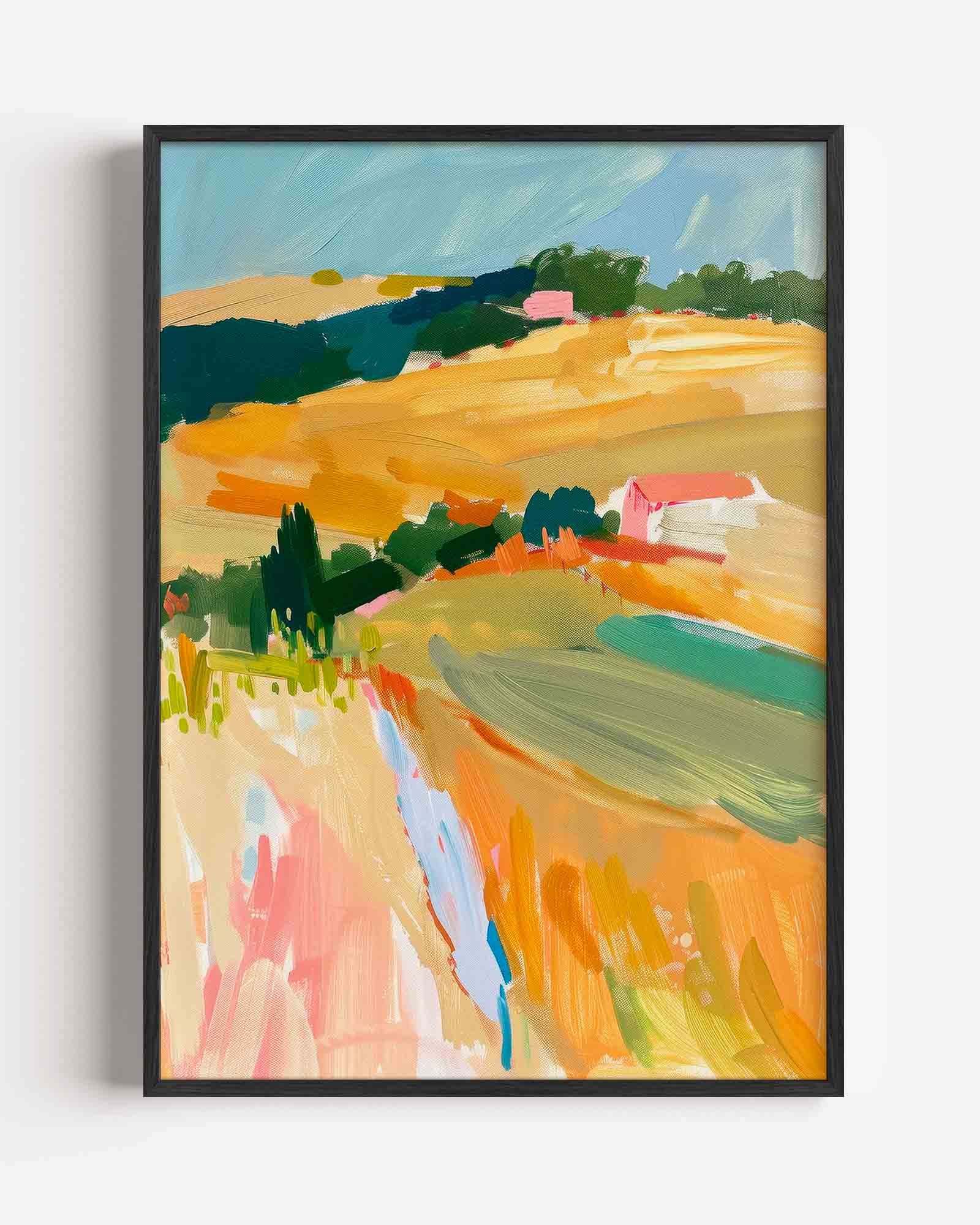 Landschap in warme tinten Poster