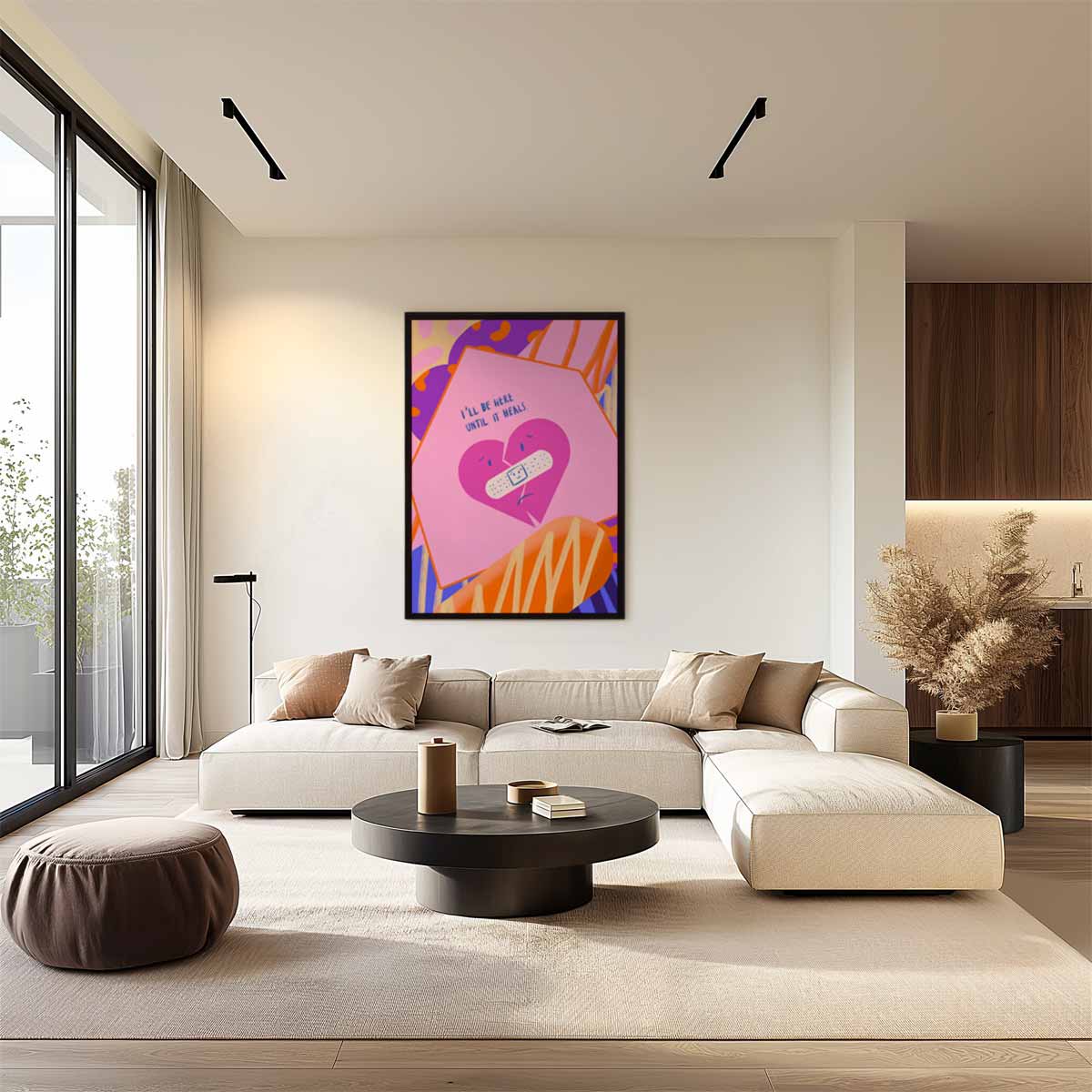 Troostend Hart Kunstprint Kunstwerk-canvas-dibond-plexiglas-wanddecoratie-WallArtistic