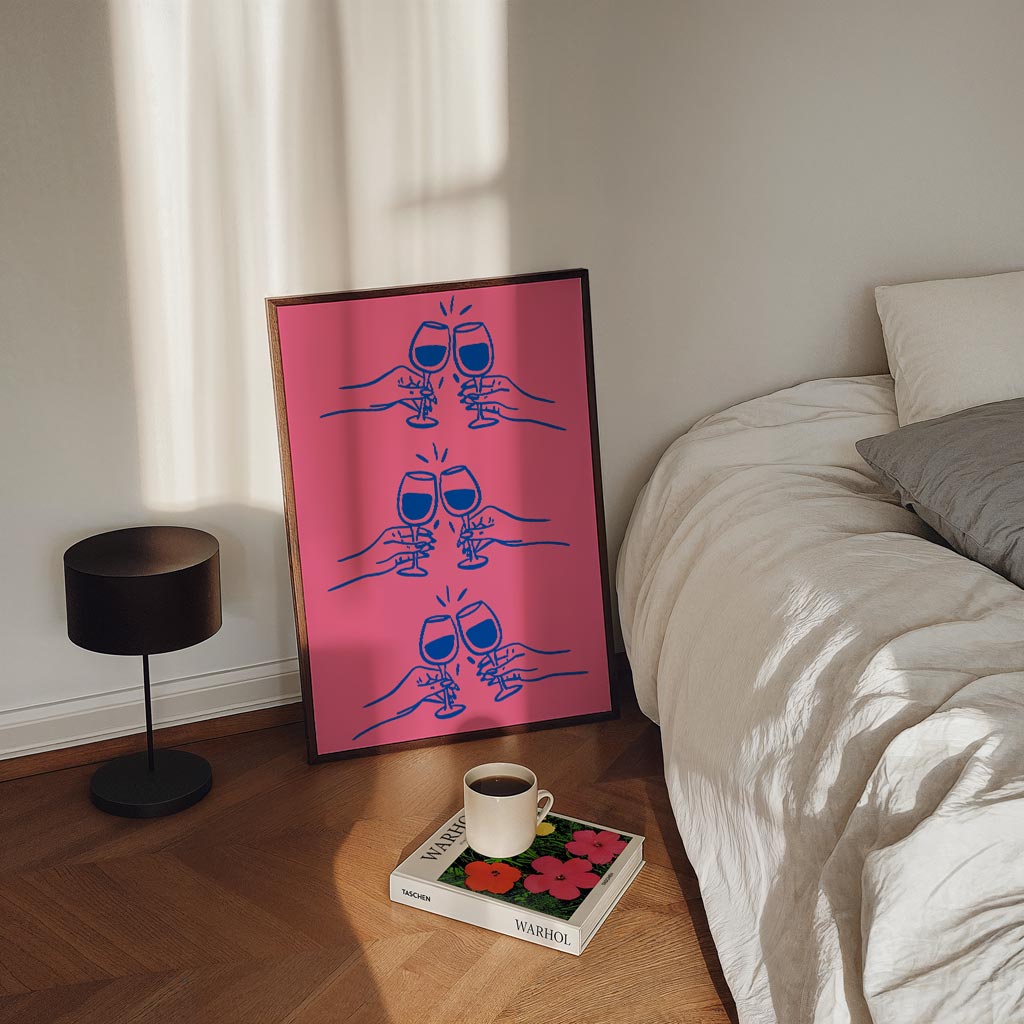 Proostende Wijnglazen Poster