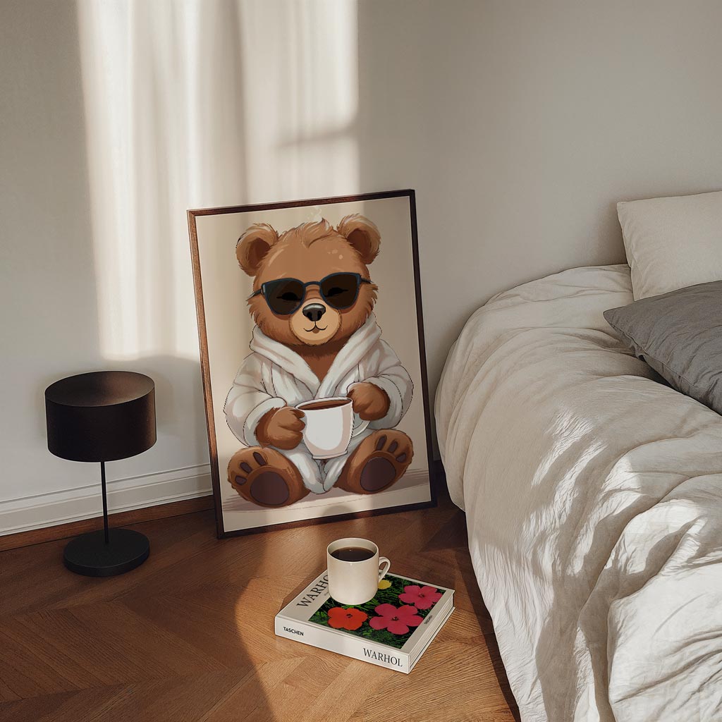 Knusse Beer Met Koffie Poster