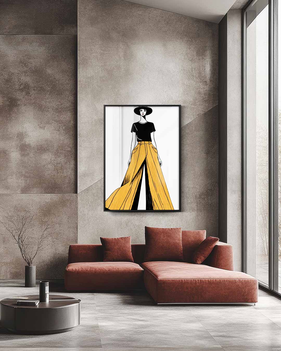 Stijlvolle Dames Silhouet Kunstwerk-canvas-dibond-plexiglas-wanddecoratie-WallArtistic