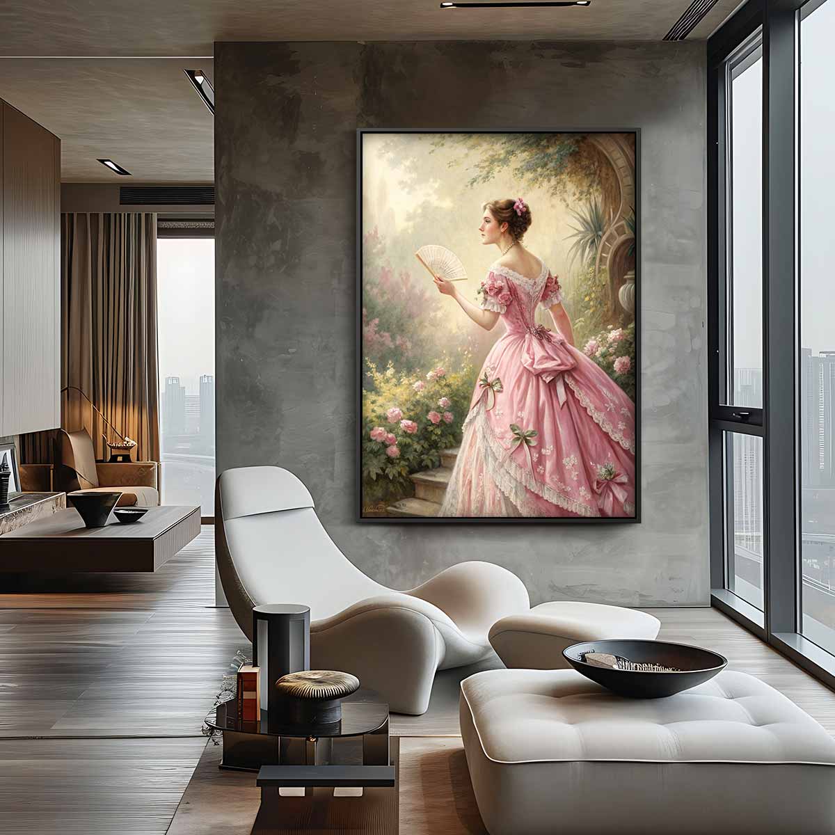 Droomachtige Victoriaanse Tuin Kunstwerk-canvas-dibond-plexiglas-wanddecoratie-WallArtistic