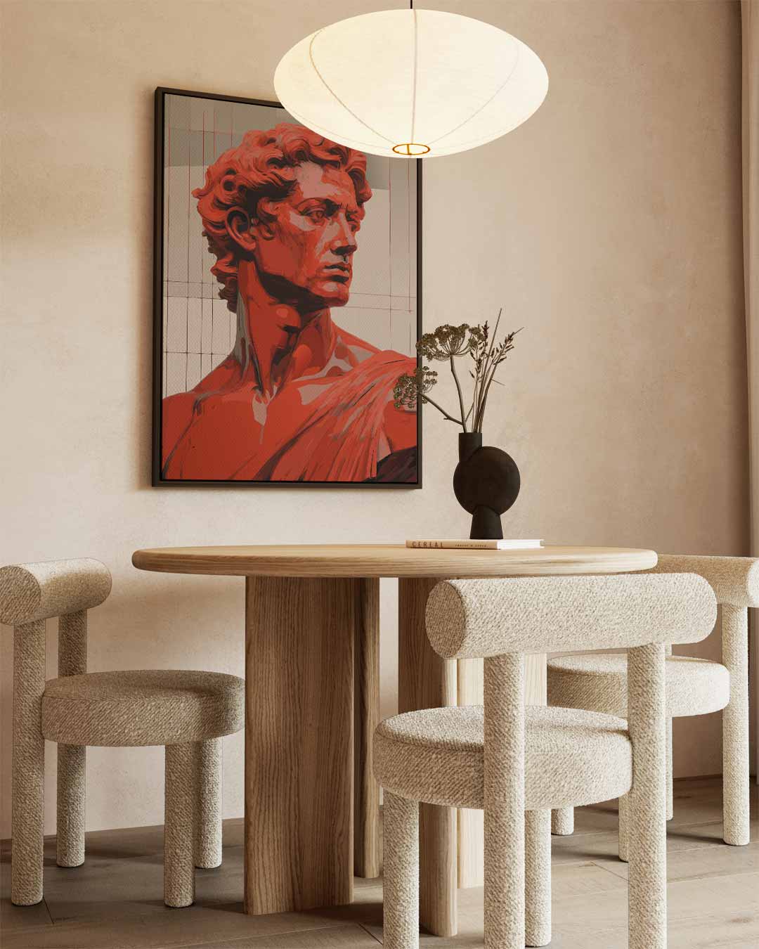 Rood Portret van David Kunstwerk-canvas-dibond-plexiglas-wanddecoratie-WallArtistic