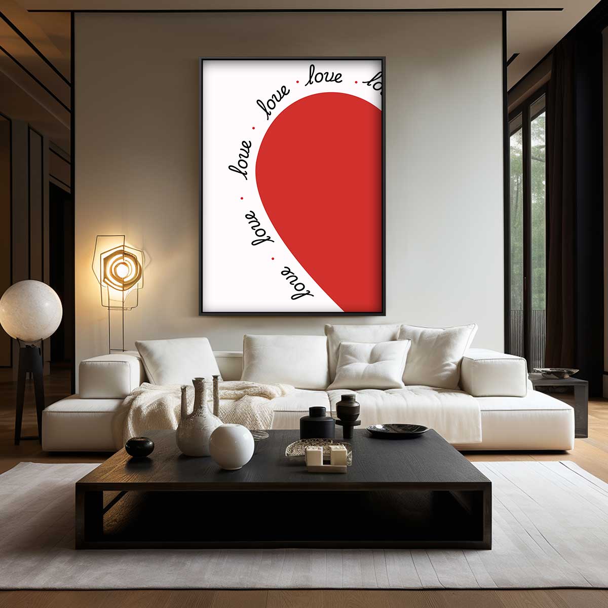 Love in Red Kunstwerk-canvas-dibond-plexiglas-wanddecoratie-WallArtistic