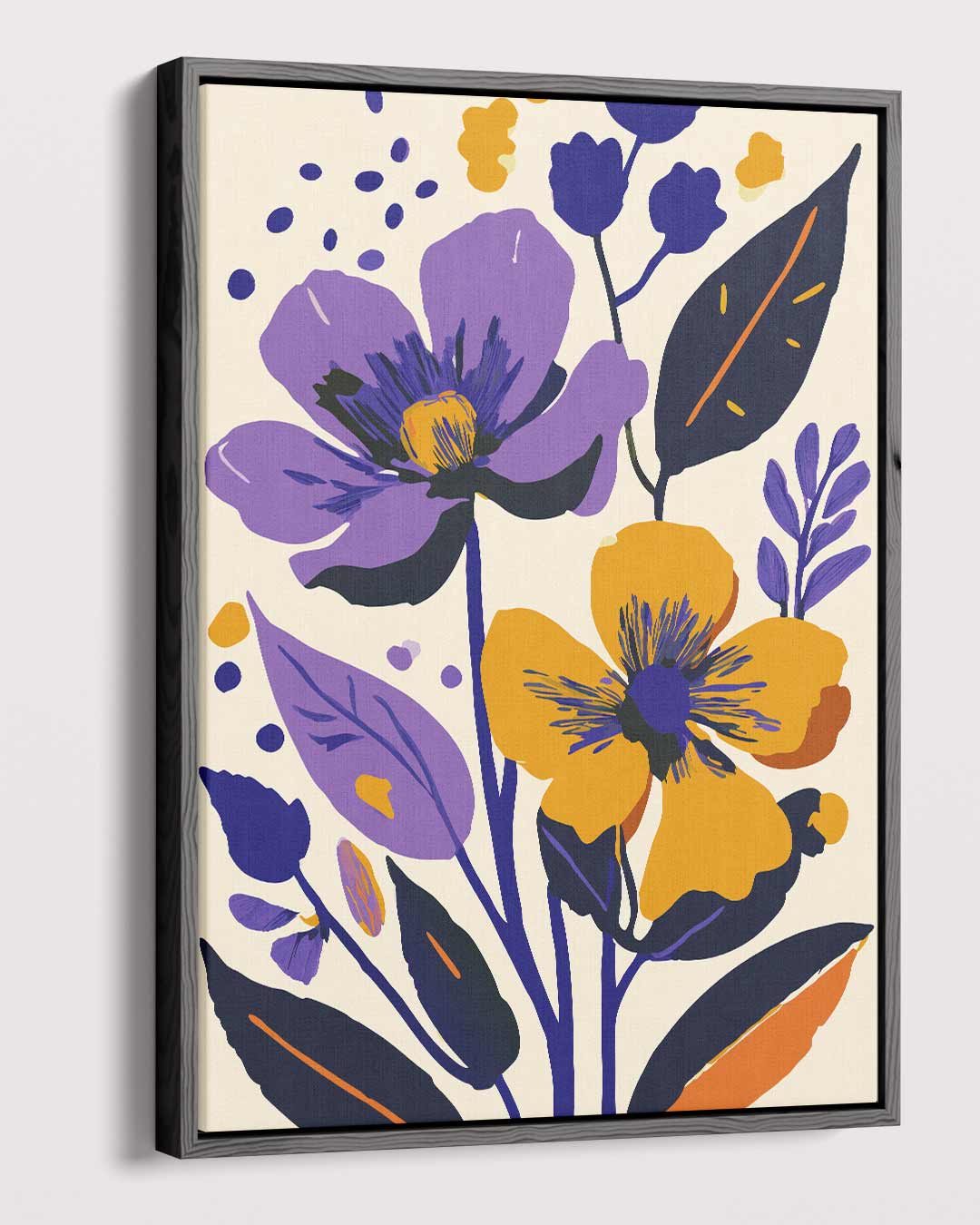 Bloemenpracht in Paars en Oranje Kunstwerk-canvas-dibond-plexiglas-wanddecoratie-WallArtistic