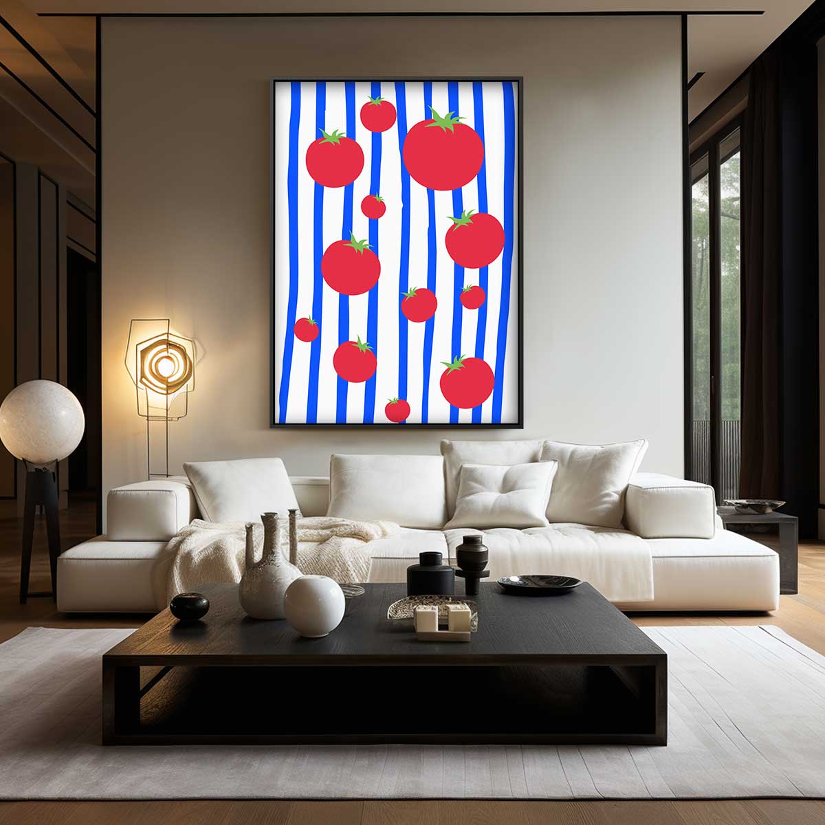 Speelse Kerstomaten Rhapsodie Kunstwerk-canvas-dibond-plexiglas-wanddecoratie-WallArtistic