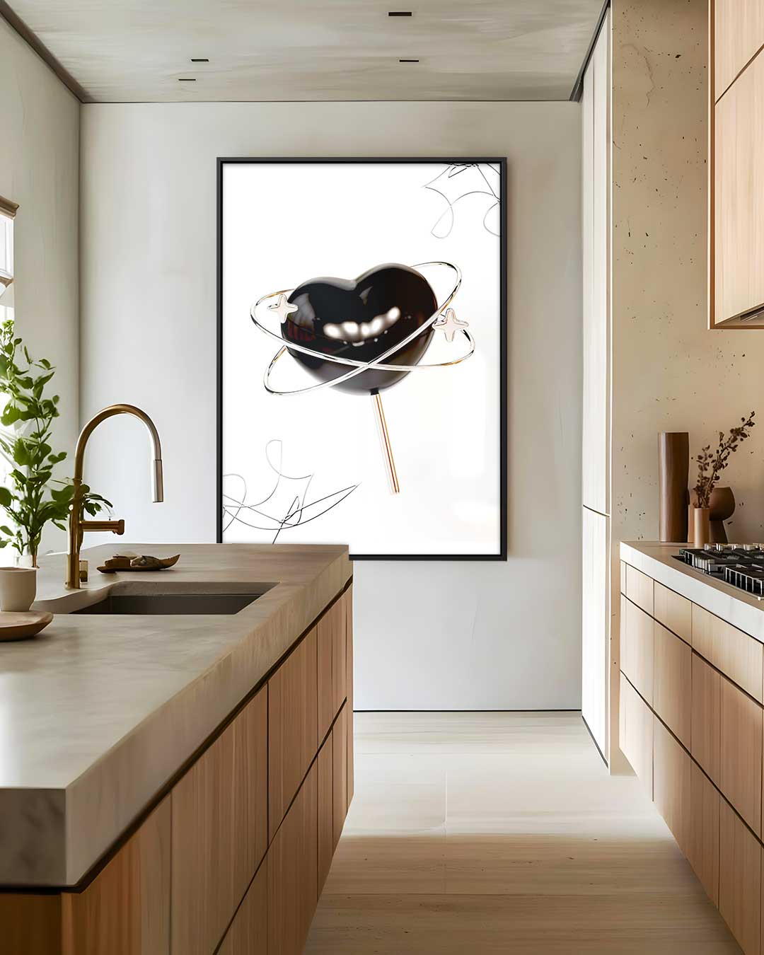 Ruimtelijk Hart Lollyart Kunstwerk-canvas-dibond-plexiglas-wanddecoratie-WallArtistic