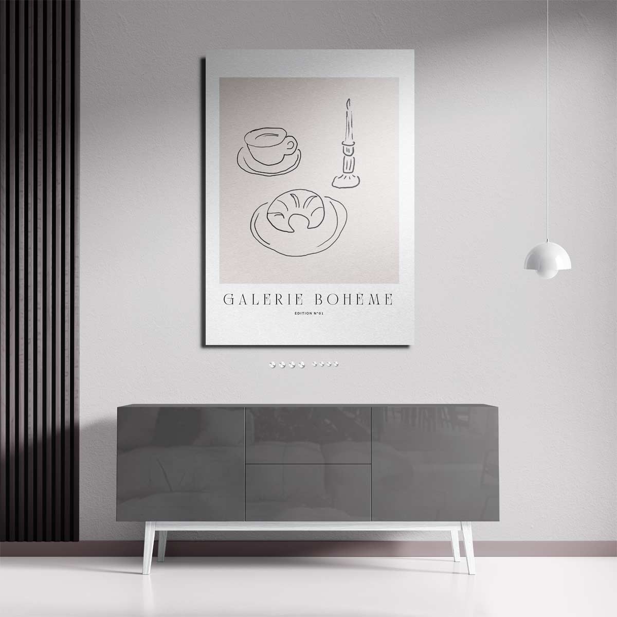 Ontbijt in Lijnen Kunstwerk-canvas-dibond-plexiglas-wanddecoratie-WallArtistic