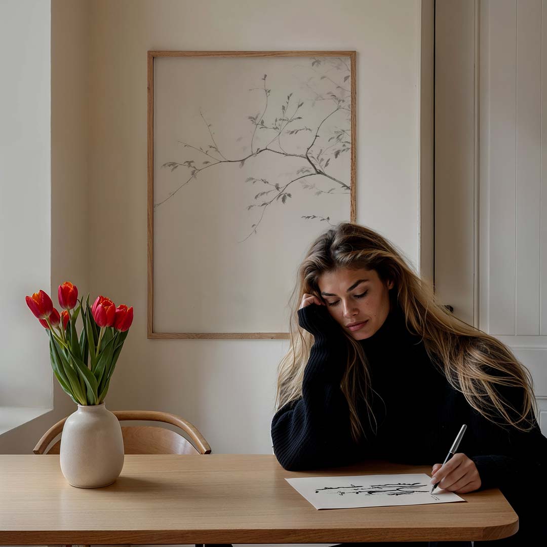 Minimalistische Boomtak Wanddecoratie Poster-WallArtistic