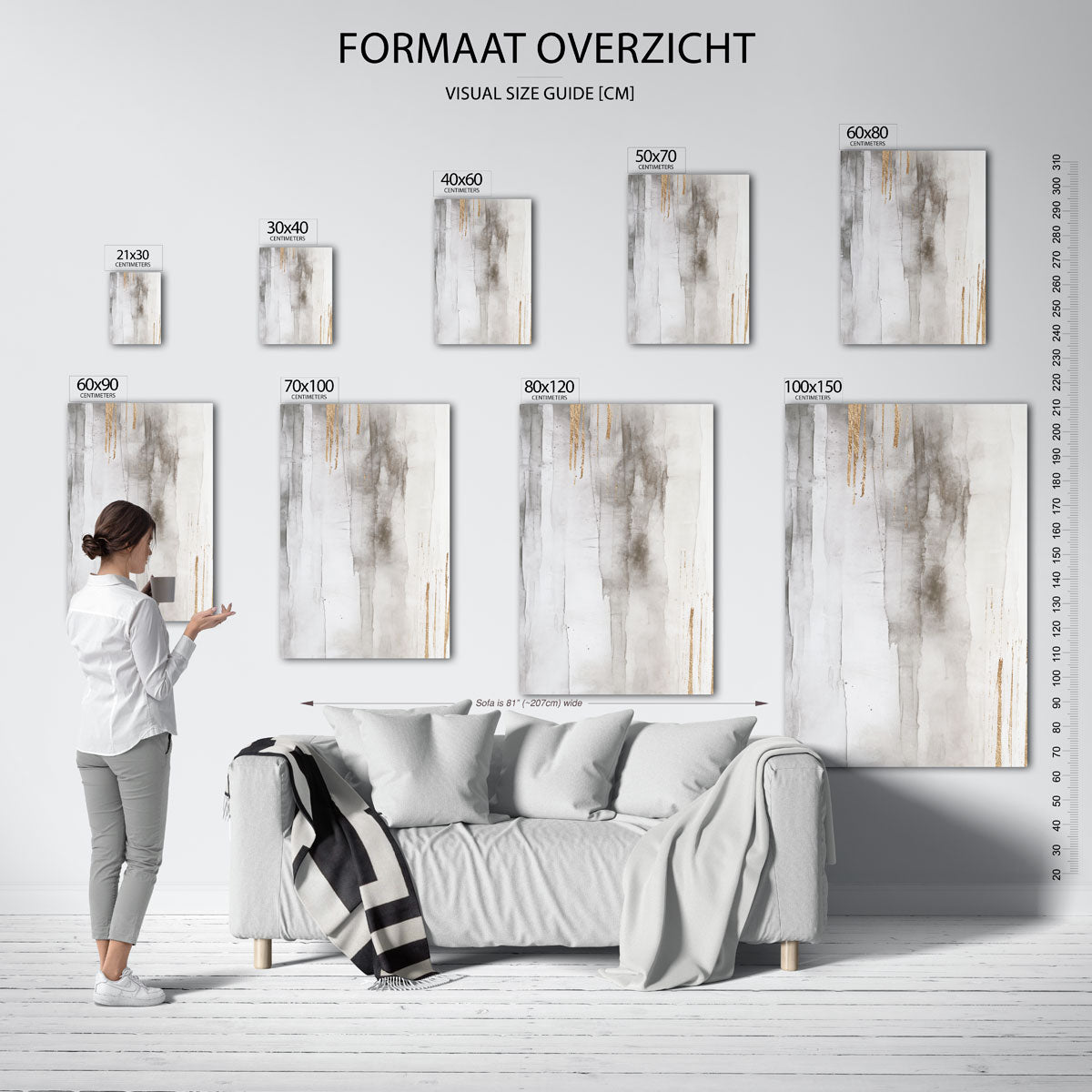 Abstracte gouden strepen Poster