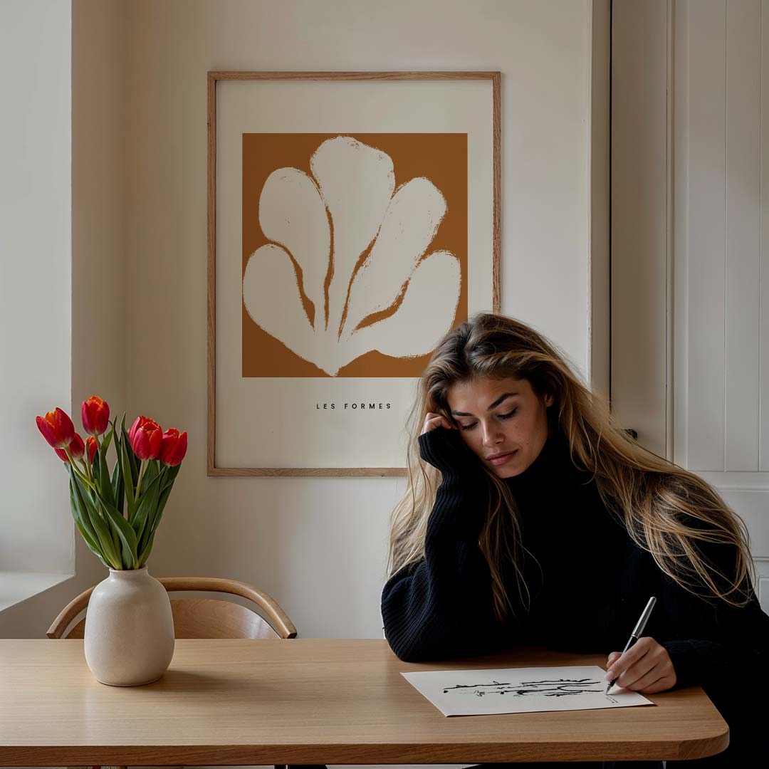 Abstracte Bloemvormen Poster-WallArtistic