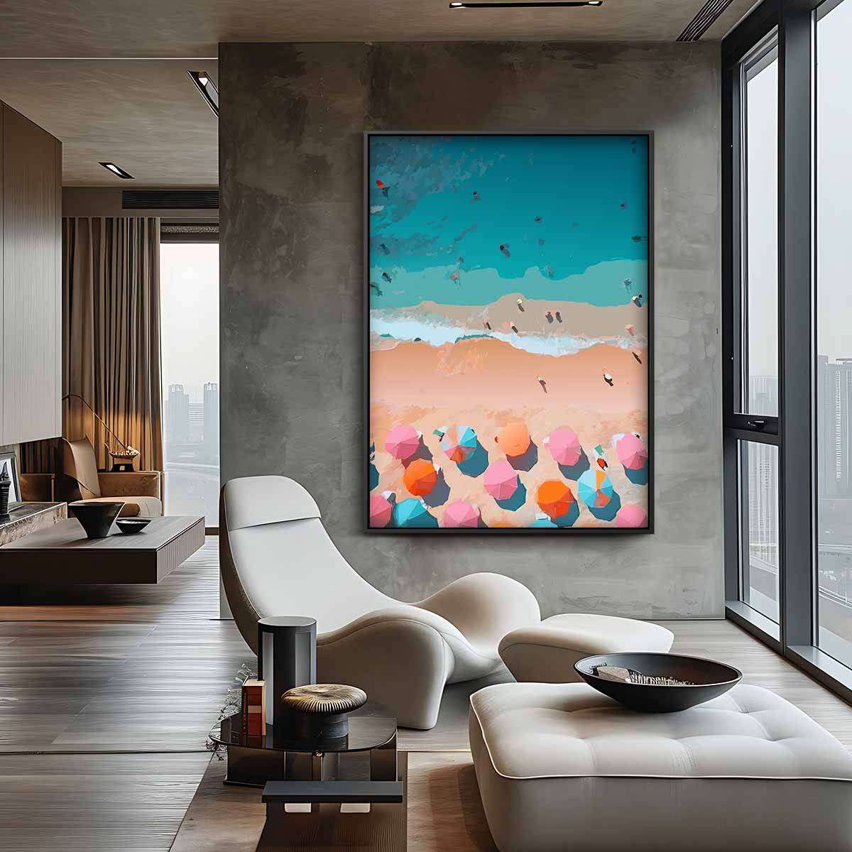 Zomers Strandavontuur Kunstwerk-canvas-dibond-plexiglas-wanddecoratie-WallArtistic
