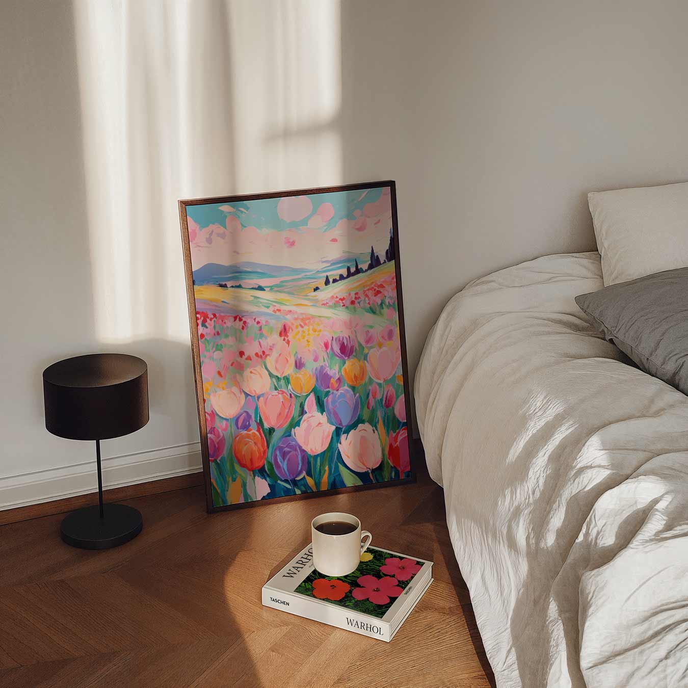 Vrolijke Tulpenweide Poster-WallArtistic