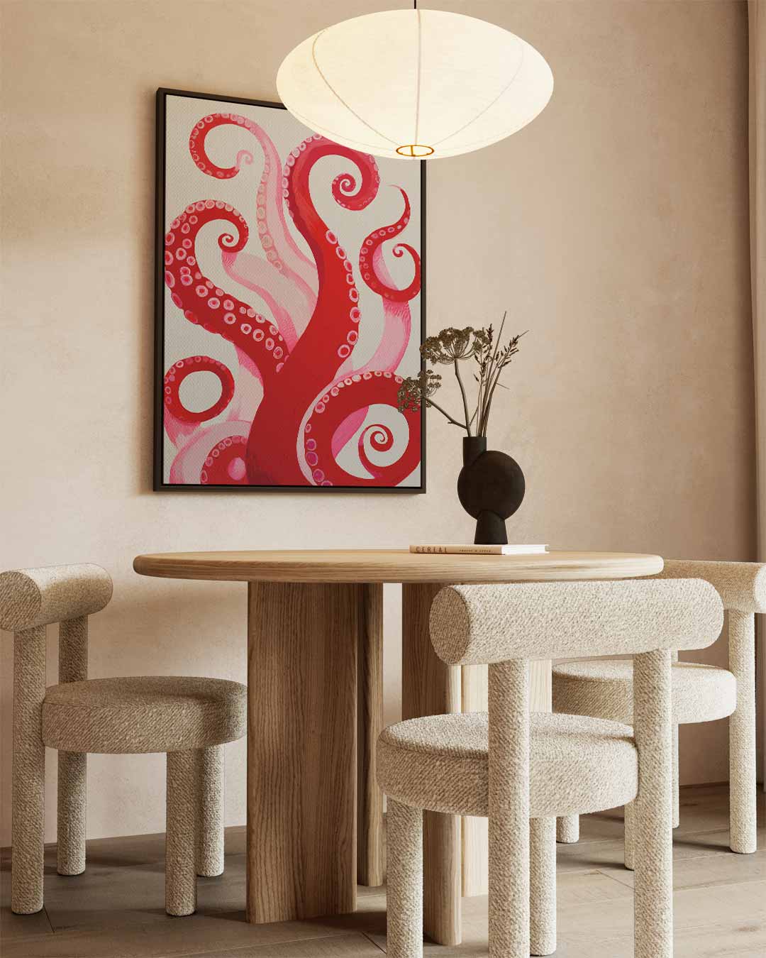 Vurige Tentakeldans Kunstwerk-canvas-dibond-plexiglas-wanddecoratie-WallArtistic