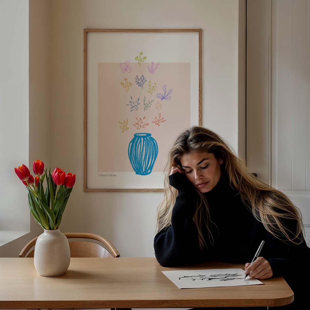 Bloeiende Vaas Poster-WallArtistic