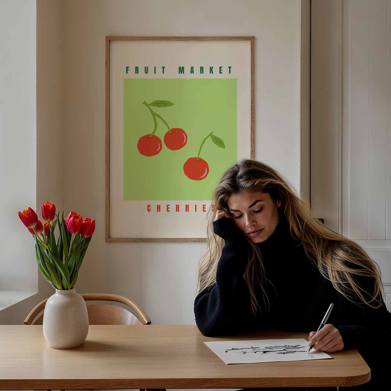Fruitsige Kersen Poster