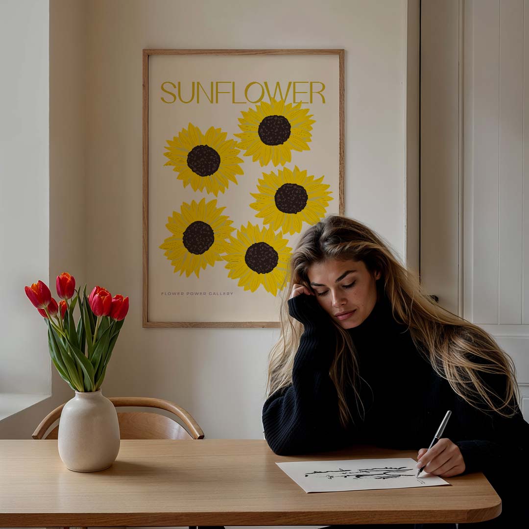 Stralende Zonnebloemen Poster-WallArtistic